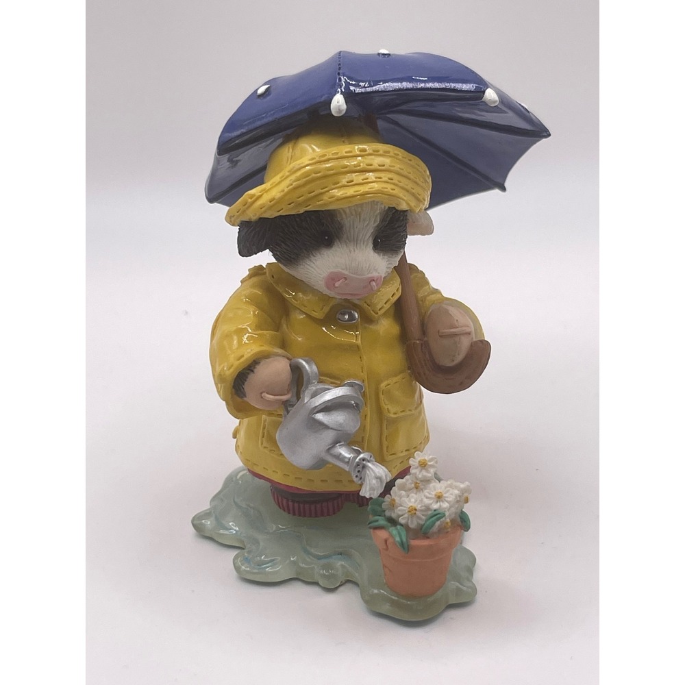 Marys Moo Moos Grow A Little Sunshine Cow Figurine Raincoat Umbrella 1997 296864